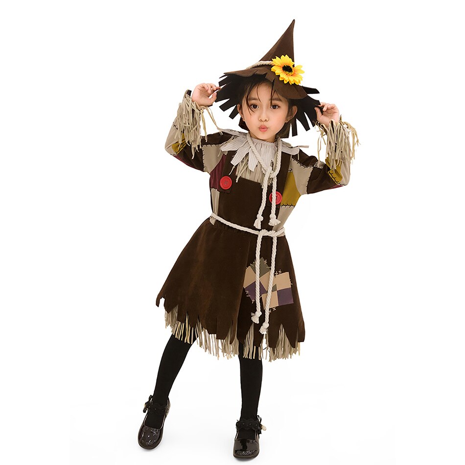 Halloween Children Costume Witch Dress Up for Children With Hat