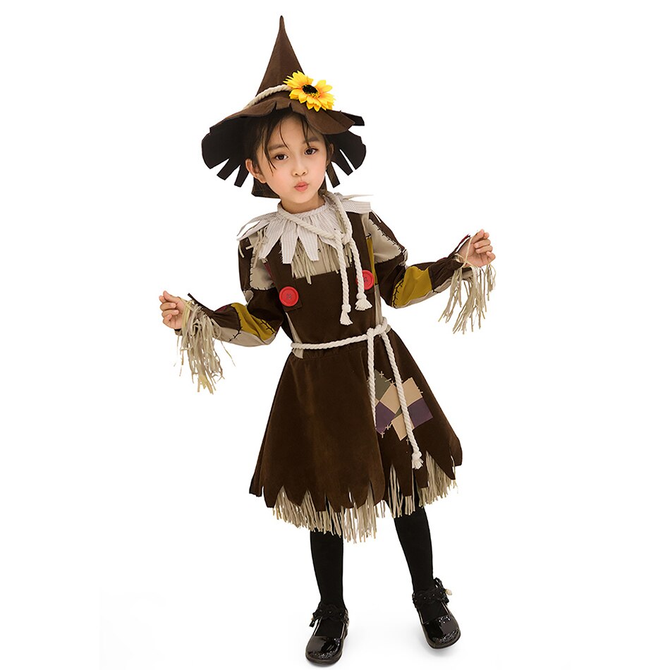 Halloween Children Costume Witch Dress Up for Children With Hat
