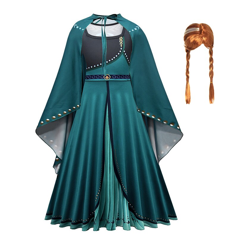 Disney Frozen Anna Elsa Princess Dress for Girls Long Sleeve Costume