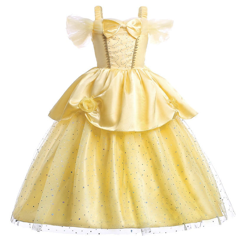 Kids Princess Dresses Girls Belle Party Costume