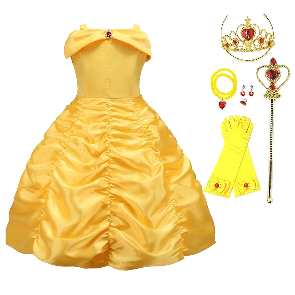 Kids Princess Dresses Girls Belle Party Costume