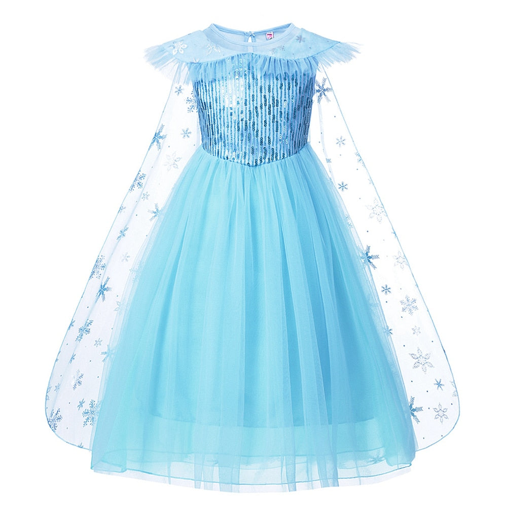 Disney Princess Dresses Anna Elsa Cosplay Clothing Dress Up Fancy Clothes 2-10Yrs