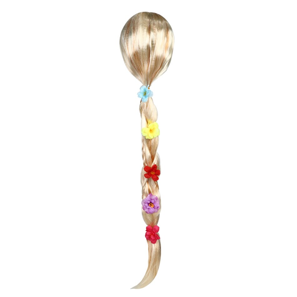 Girls Elsa Wig Kids Cosplay Braid Hair Children Carnival Halloween Birthday Princess Party Accessories