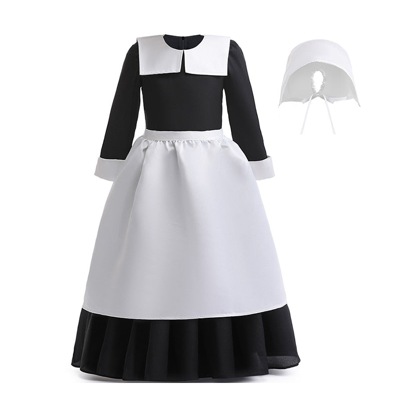 Character Wednesday Addams Girls Dresses Kids Cosplay Black Mesh Gothic Costumes Children Halloween Carnival Party Clothes 3-14T
