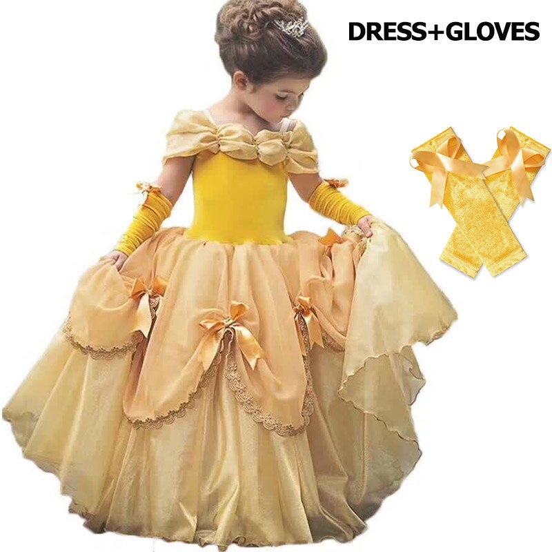 Kids New Year Party Dress up Princess Jasmine Costume Disney Fancy Cinderella Mermaid Ariel Cosplay