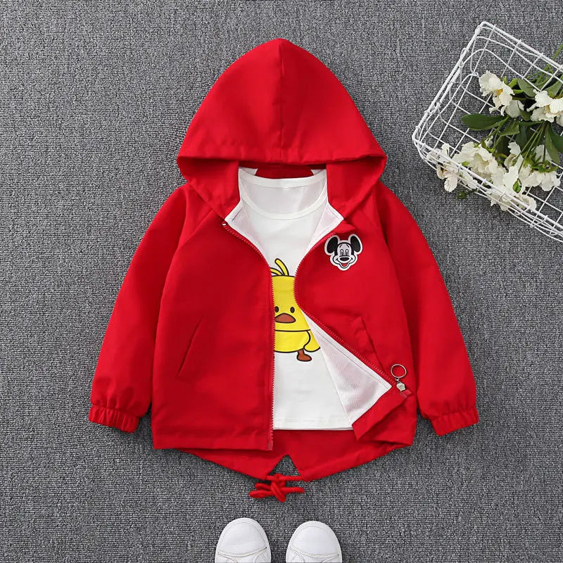 Toddler Kids Mickey Mouse Donald Duck Baby Boys Spiderman Jacket Coat Children Outerwear Spring Autumn Zipper Overall Clothes