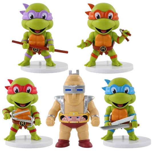 5 Pcs/Set Teenage Mutant Ninja Turtles Q Version Figure 8-10cm Raphael Donatello Action Figurine Comic Character Ornaments
