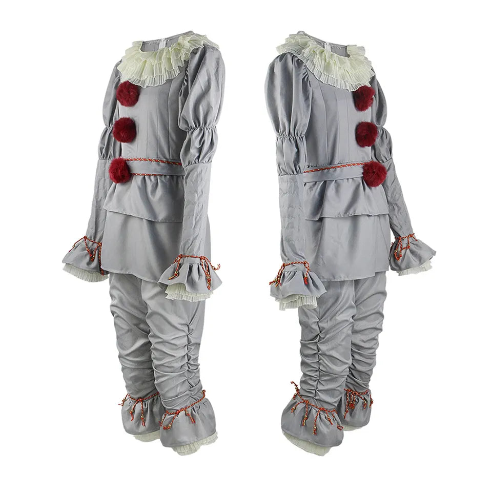 Horror Movie Kids Halloween Cosplay Pennywise Clown Masquerade Costume Carnival Boys Girls Aduit Resurrection Night Clown Outfit