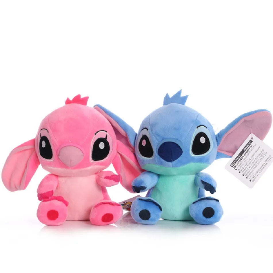 Disney Cartoon Blue Pink Stitch Plush Figure Anime Toy Lilo and Stitch 20cmStitch Plush Sewing Toy Kids School Bag Birthday Gift