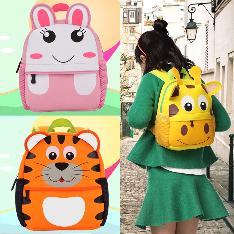 3D Children School Bags Kindergarten Cartoon Animal for 2-5 years
