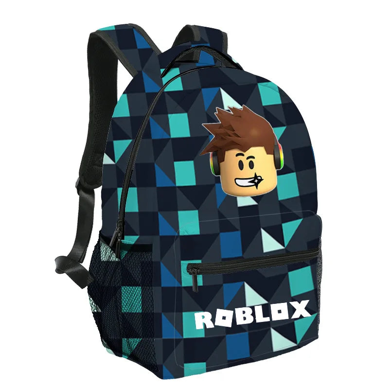 ROBLOX Virtual World Primary and Secondary School Girls Schoolbag Backpack Lunch Bag Double-layer Pencil Case Three-piece Set