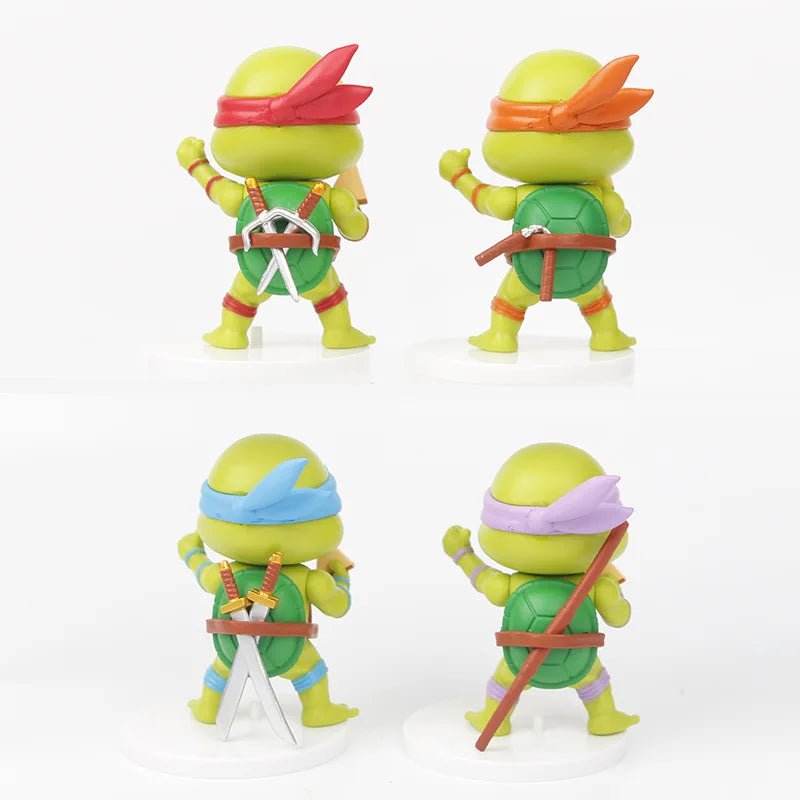 5 Pcs/Set Teenage Mutant Ninja Turtles Q Version Figure 8-10cm Raphael Donatello Action Figurine Comic Character Ornaments