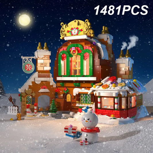 1481PCS Gingerbread House Building Blocks Creative City Christmas Street View Construction Model Bricks Children’s Xmas Gifts