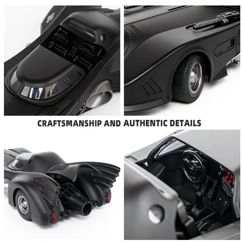 1:18 1989 Batmobile Die-cast Car with Batman Figure, Toys for Kids and Adults , Black