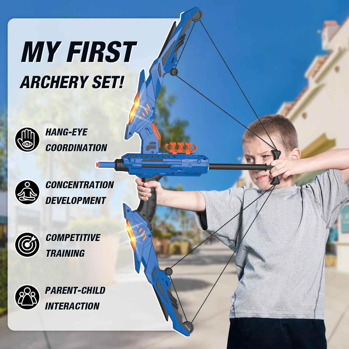 Kids Bow and Arrow Light-up Archery Set Toys Gifts for 3-12 Years Old kids