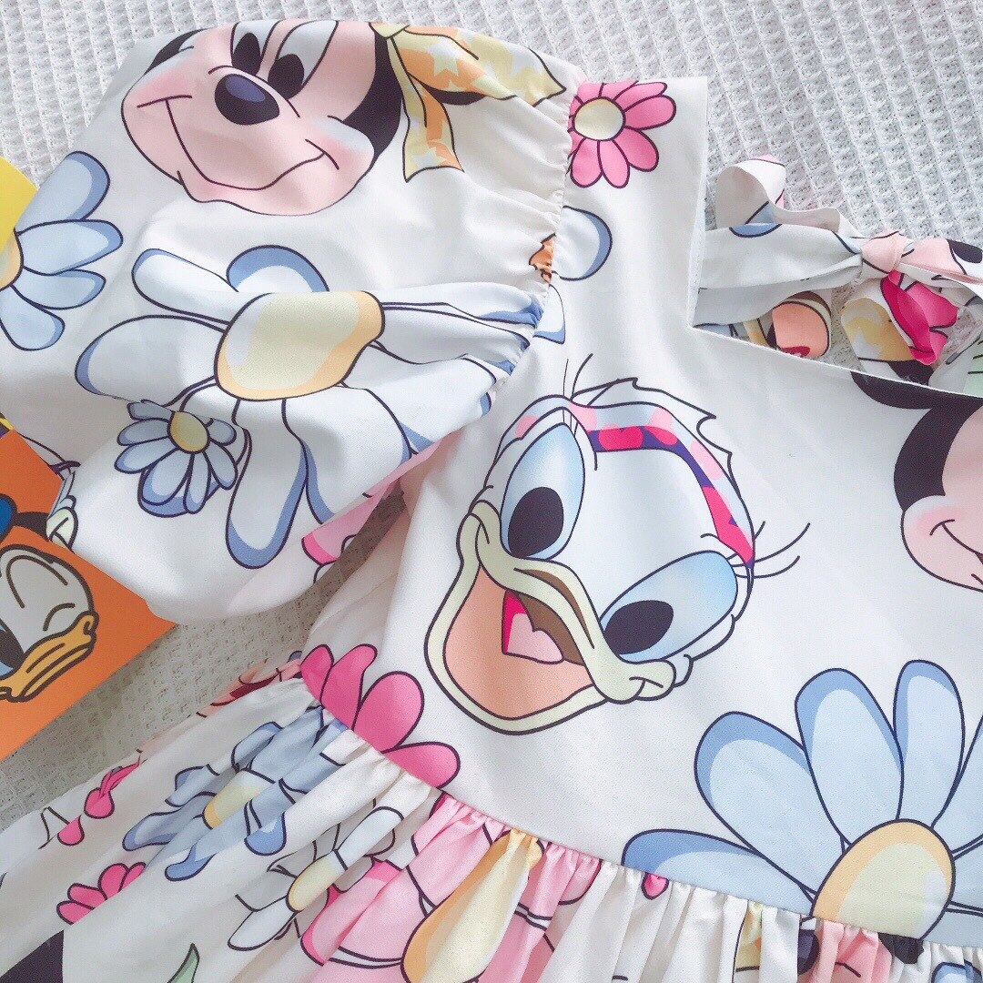 Disney New Summer Baby Girl Mickey Cartoon Print Dress
