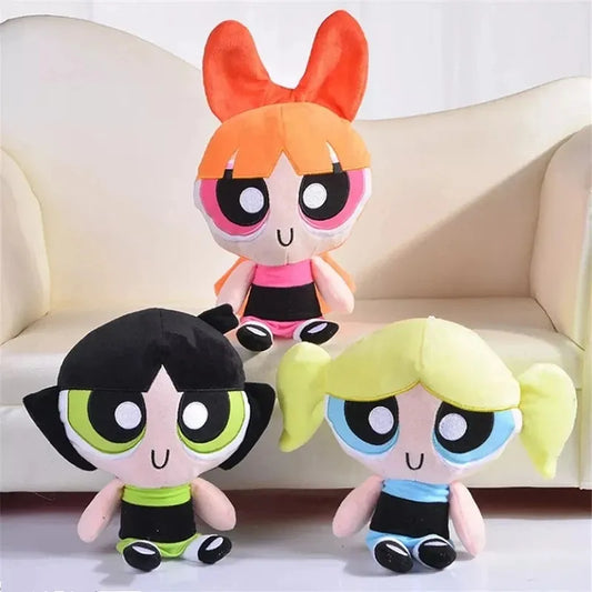 2023new 3pcs/lot 20cm Cartoon anime Powerpuff Girls Plush Toys Cute Blossom Buttercup Bubbles stuffed Plush dolls Gifts