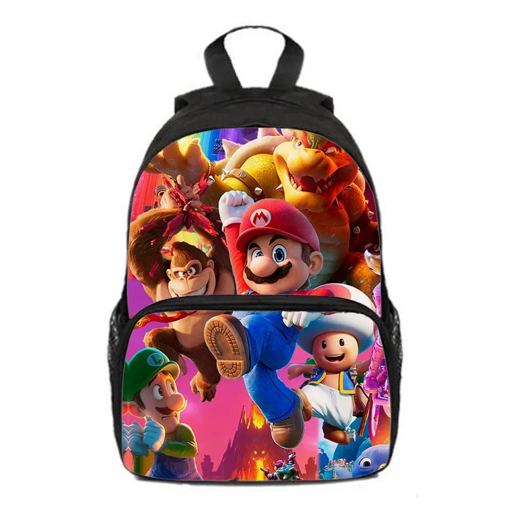 3D New Movie Super Mario Brothers School Bag Backpack Elementary School Kindergarten Mario Backpack