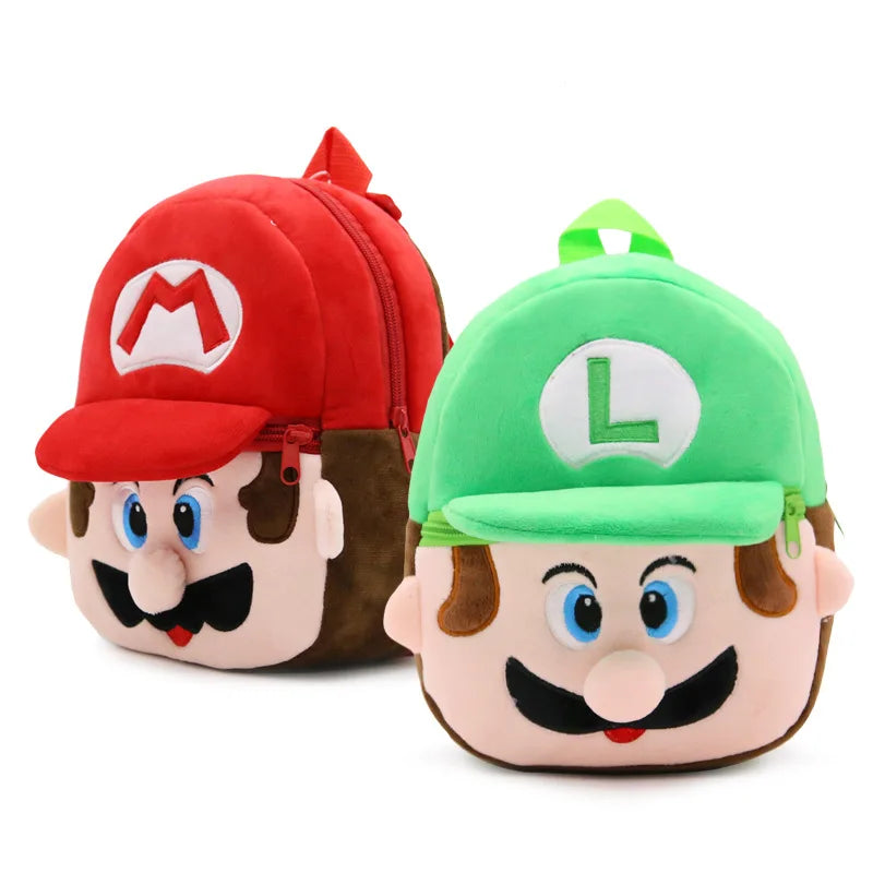 Super Mario Bros Cute Kids Satchel Plush Bag Baby Satchel Kids Backpack Kids Cartoon Kawaii Luigi Kids Christmas Surprise Gift