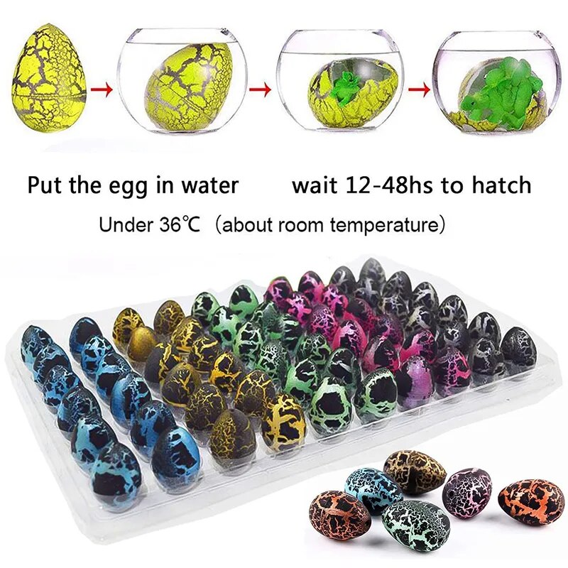 10pcs/set Magic Dinosaur Eggs Hatching in Water Growing Dinosaur Egg Animal Breeding Educational Toys for Children Kids Gifts