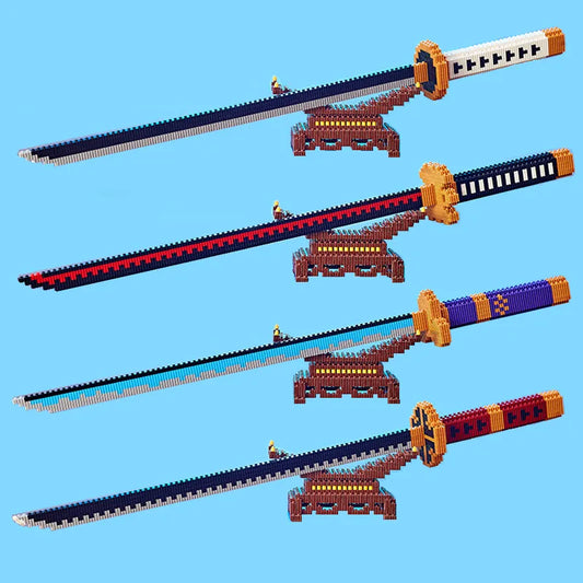 Samurai Sword Building Blocks Ninja Blade Katana Japanese Anime Butterfly Nichirin Knife Bricks Children Toys for Adult