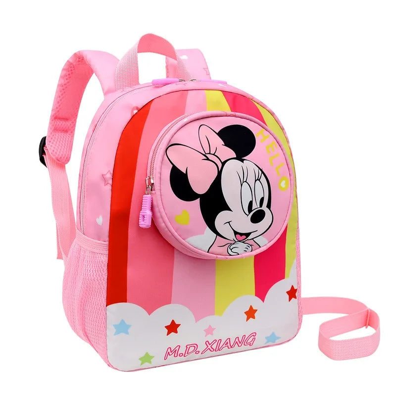Disney Mickey Children's Anti-lost Small Schoolbag Kindergarten Traction Rope Small Backpack Cartoon Children's Backpack