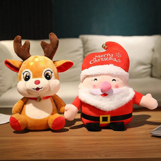20CM Cute Christmas Series Doll Santa Claus Elk Plush Toy Stuffed Soft Snowman Deer Toys for Kids Girls Xmas Gift Decor Props