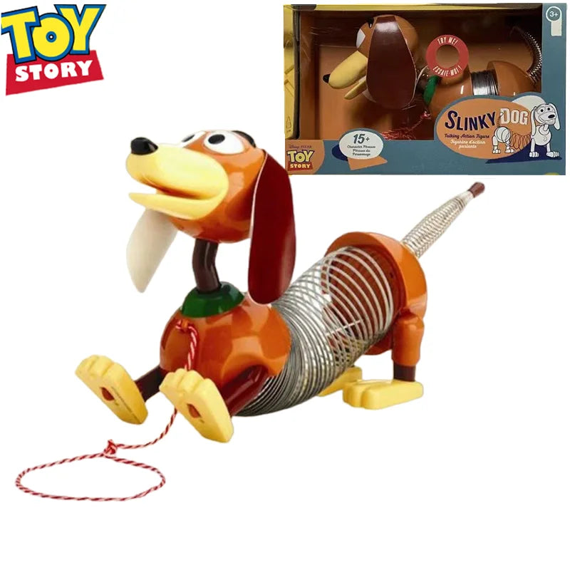 Original Disney Pixar Toy Story 4 Talking Stretch Slinky Dog Action Figures Toys Animal Anime Speak English Toy Children Gift