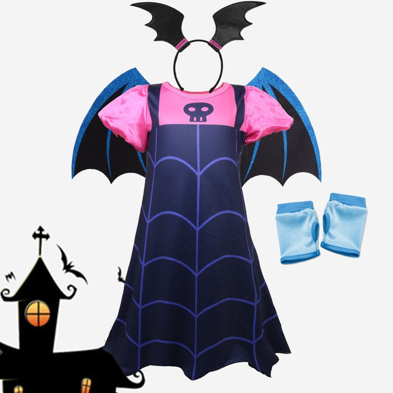 Disney Halloween Vampirina Costume For Girls, Kids Cosplay Disguise, Princess Dress Up For Carnival Party
