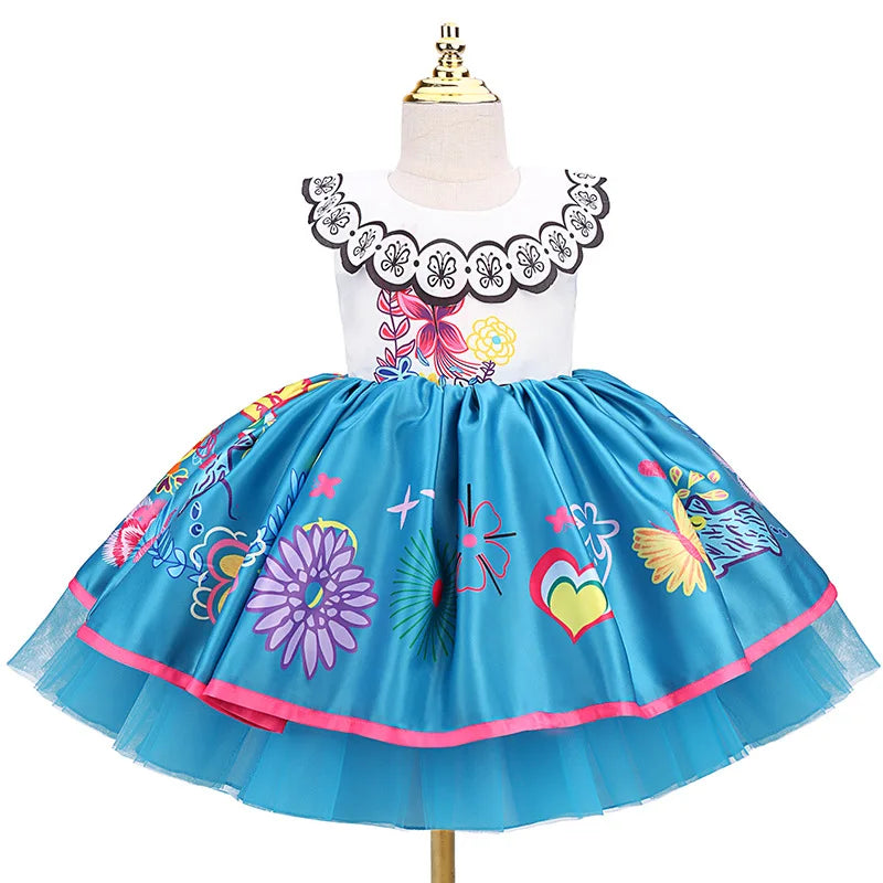 Baby Girl Mirabel Charm Dress Anime Movie Role Playing Outfits Birthday Party Carnival Disguise Gown Halloween Fantasy Costume