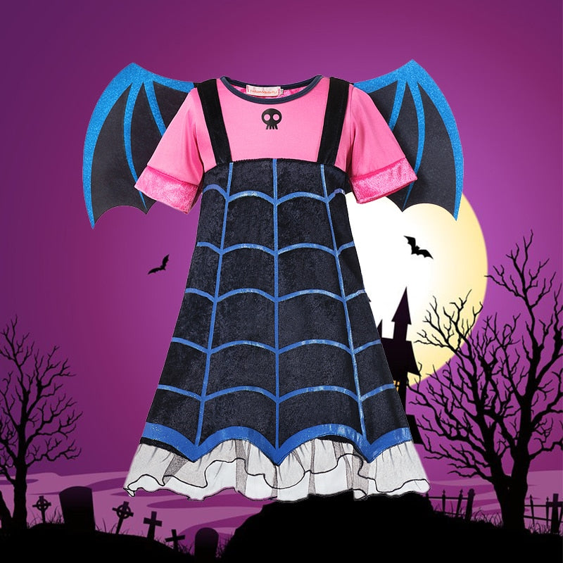 Disney Halloween Vampirina Costume For Girls, Kids Cosplay Disguise, Princess Dress Up For Carnival Party