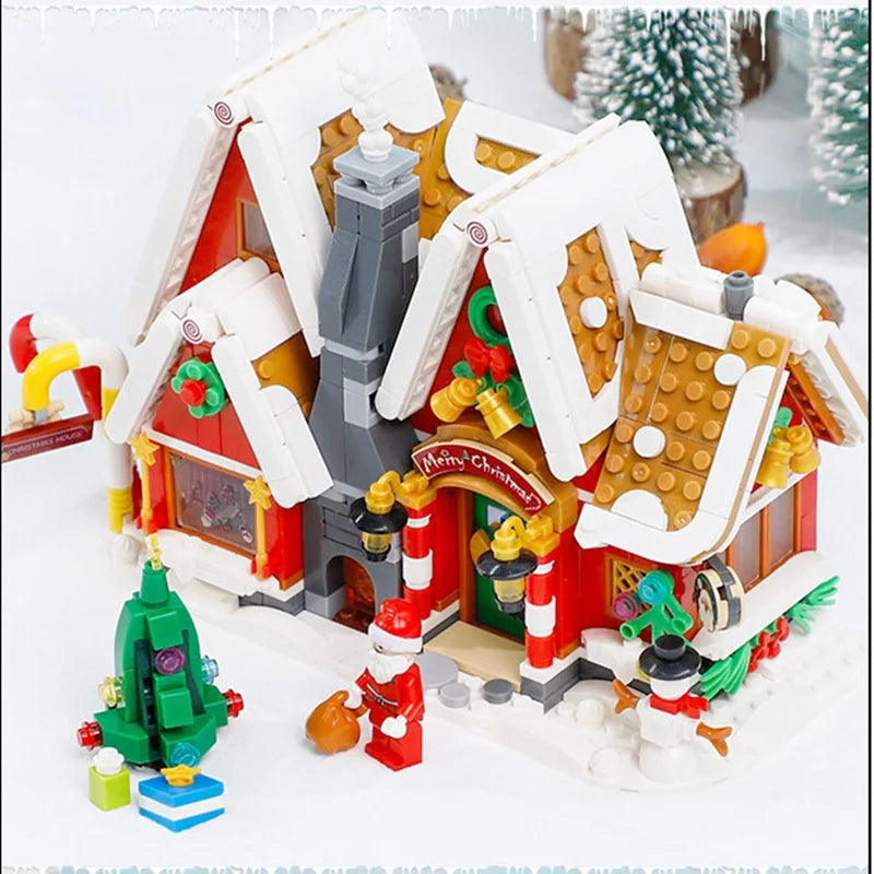 1026PCS Merry Christmas Christmas House Building Blocks DIY Doll House New Year Santa Claus Children Gifts Christmas Decoration