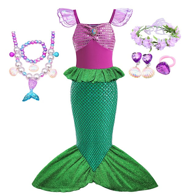 Disney Little Mermaid Princess Ariel Cosplay Costume