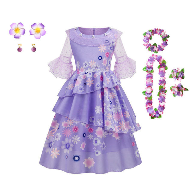 Encanto Princess Dress For Girls Cosplay Fancy Costumes Children Party