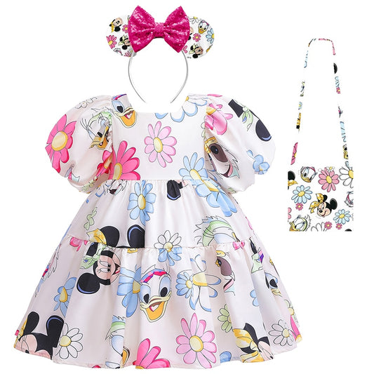 Disney New Summer Baby Girl Mickey Cartoon Print Dress