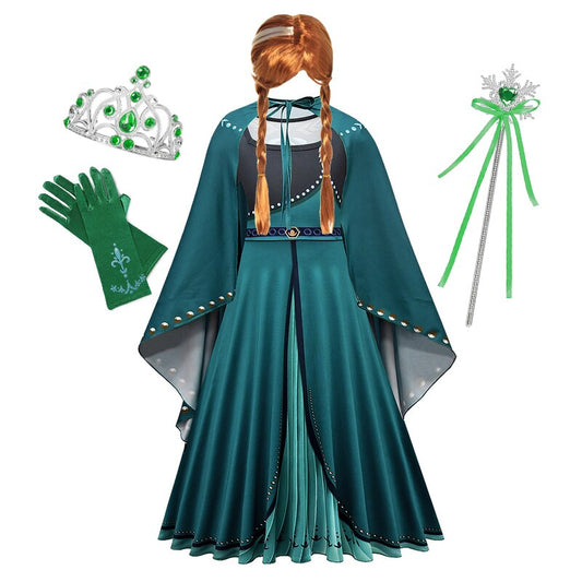 Disney Frozen Anna Elsa Princess Dress for Girls Long Sleeve Costume
