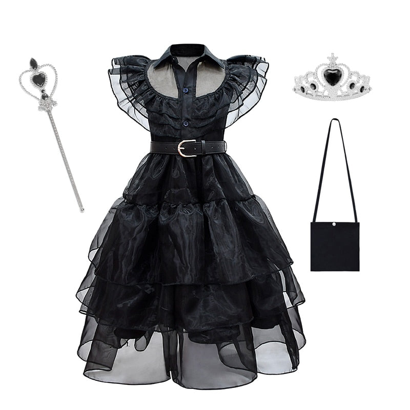 Wednesday The Addams Family Cosplay Costume Kids Dress