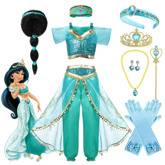 Disney Girl Princess Jasmine Dresses Halloween/Birthday Party