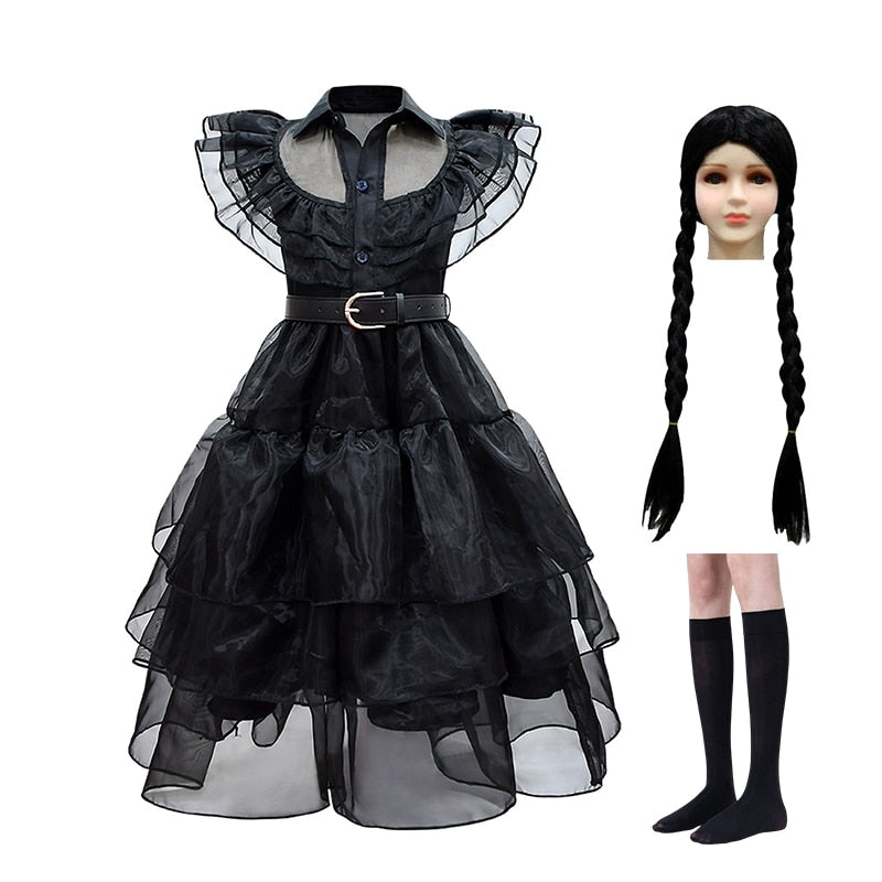 Wednesday The Addams Family Cosplay Costume Kids Dress