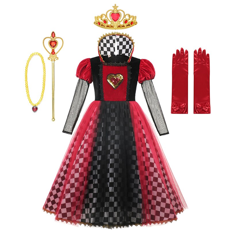 Red Queen of Hearts Halloween Party Cosplay Costume