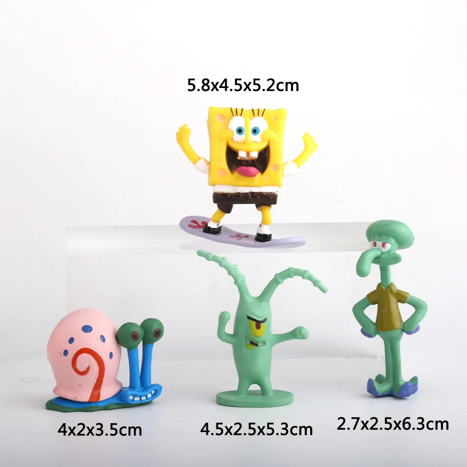 8pcs TAKARA TOMY Kawaii Patrick Star pvc Model  Action Figure Dolls Vinyl Classic Toys for Kids Birthday New Gifts