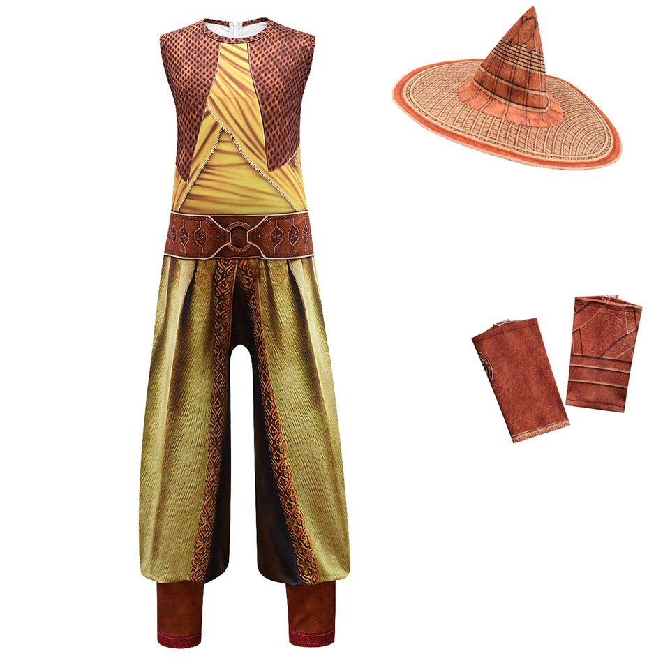 Disney Raya And The Last Dragon Cosplay Costume Kids Halloween Party Fancy Dress up Outfits Set