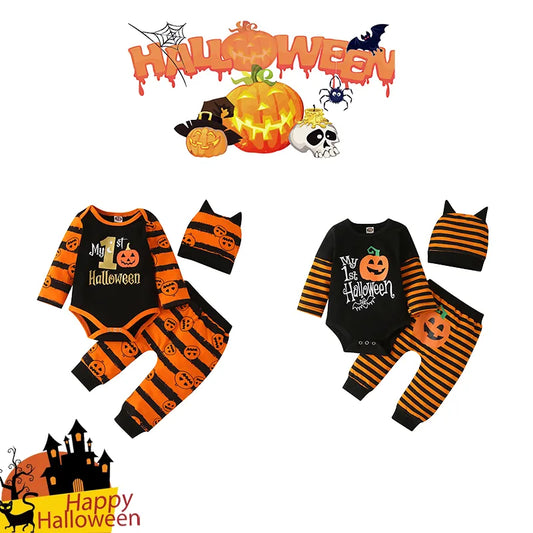 My First Halloween Baby Clothes For Newborns Baby Romper Autumn Winter Boy/Girl Clothes Long Sleeve Infant Halloween Costume Set