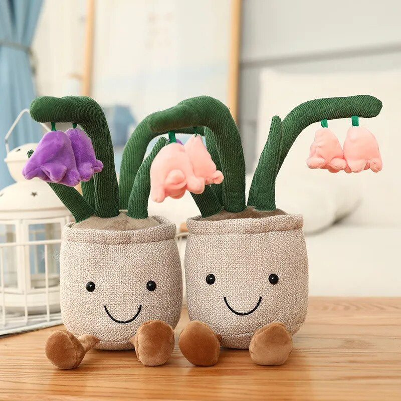 Lifelike Tulip Succulent Plants Plush Stuffed Toys Vrious Potted Flower Cactus  Bookshelf Home Living Room Decor For Girl Gift