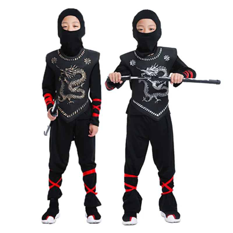 Kids Costume Ninja Cosplay Boys Girls Birthday Party Fancy Dress Children Carnival Swordsman Warr Suit Clothing