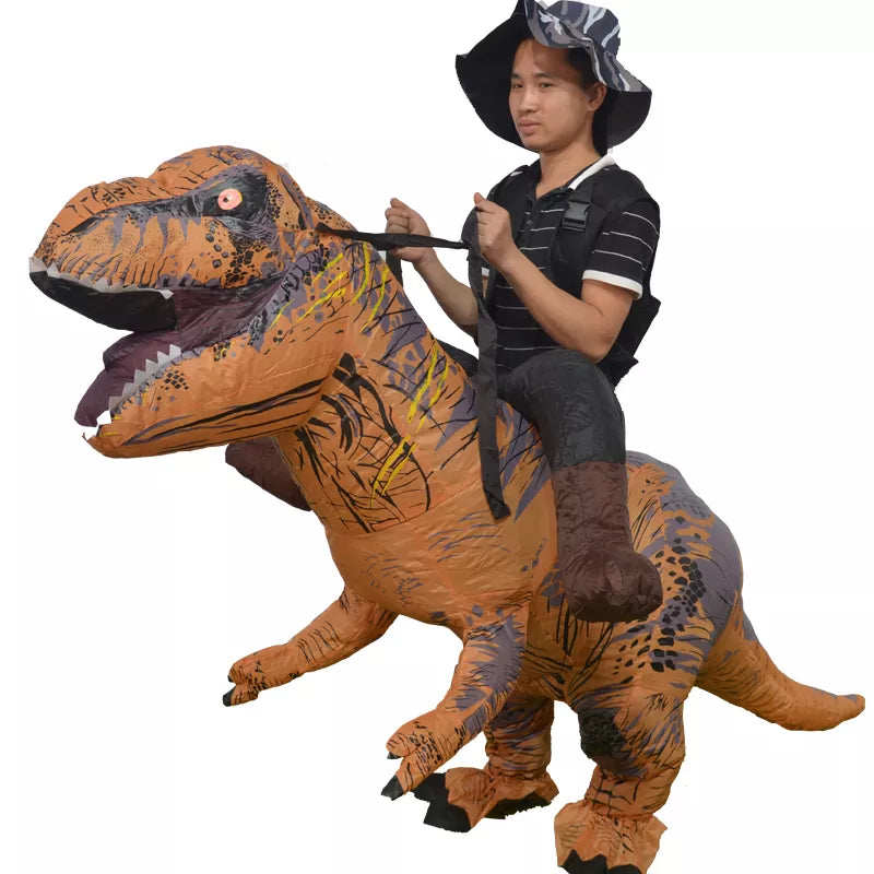 Ride Costume Inflatable Dinosaur T-Rex Halloween Fancy Dress for Adult Costume Dragon Party Outfit animal themed Blow Up cosplay