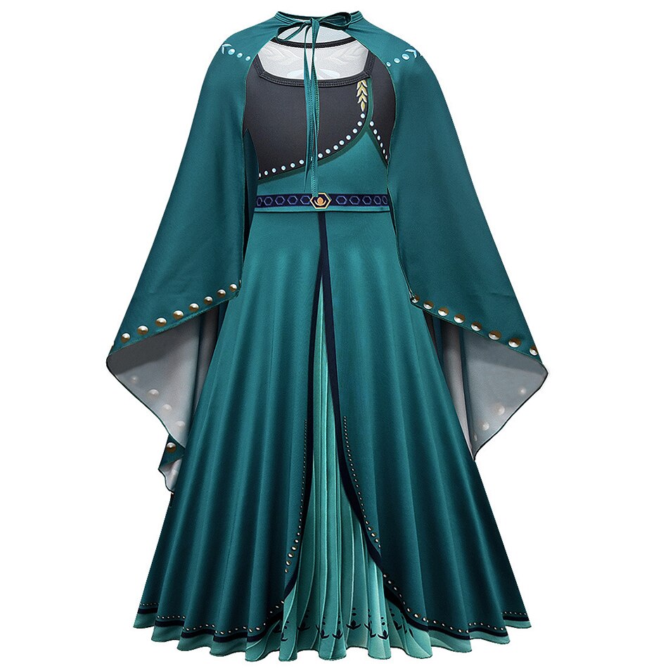 Disney Frozen Anna Elsa Princess Dress for Girls Long Sleeve Costume