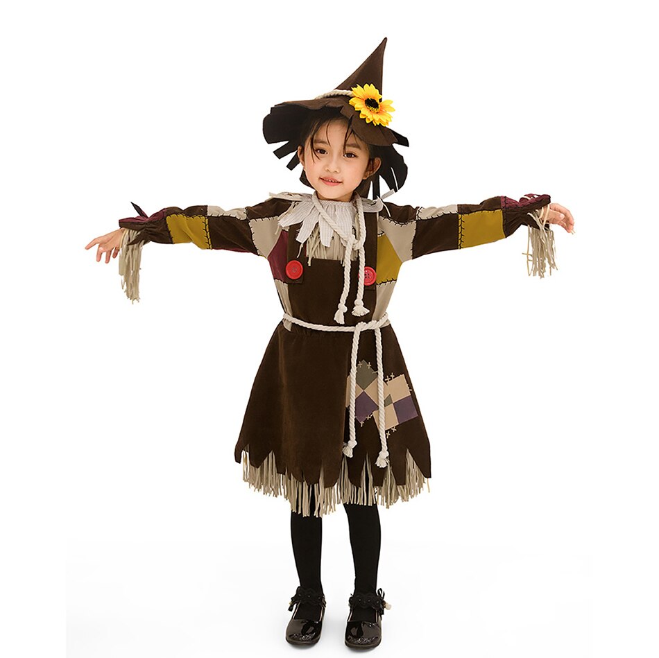 Halloween Children Costume Witch Dress Up for Children With Hat