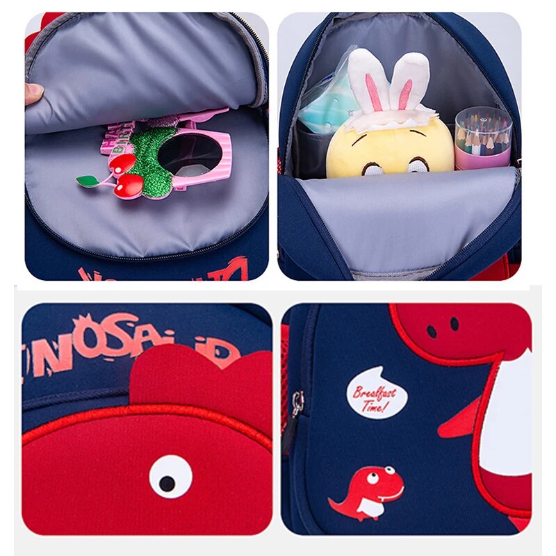 Children Bag Cute Cartoon Dinosaur Kids Bags Kindergarten Preschool Backpack for Boys Girls Baby School Bags 3-4-6 Years Old Kid