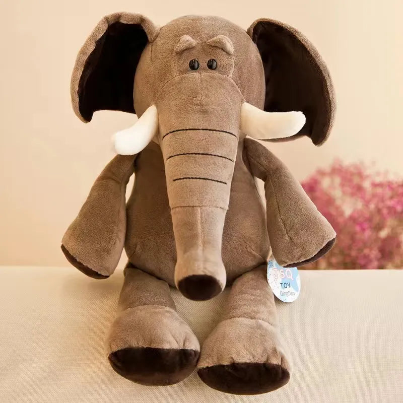 25cm 35cm Super Cute Stuffed Toys for Kids Sleeping Mate Jungle Animals Dolls Elephant Dog Tiger Fox Lion Giraffe Raccoon Monkey